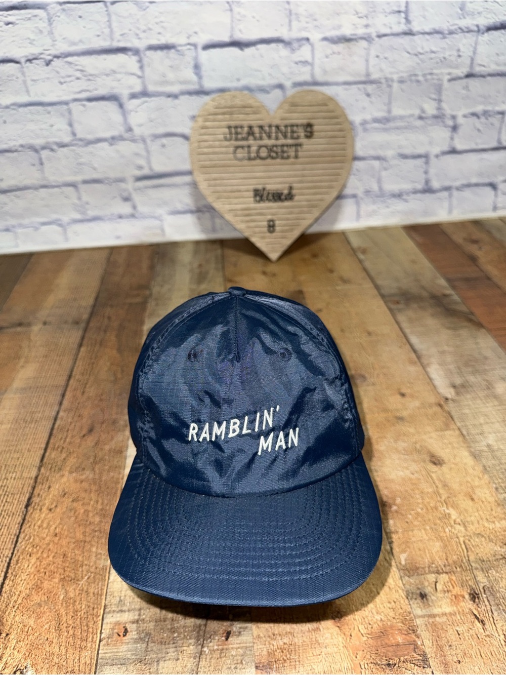 Seager Grit Company Ramblin' Man Snapback Hat Navy Blue Adjustable Cap